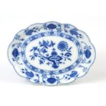 Johnson Bros blue and white porcelain meat platter, 46cm in length : For Further Condition Reports
