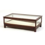 Glazed mahogany jewellers display case, 24cm H x 73cm W x 42cm D : For Further Condition Reports