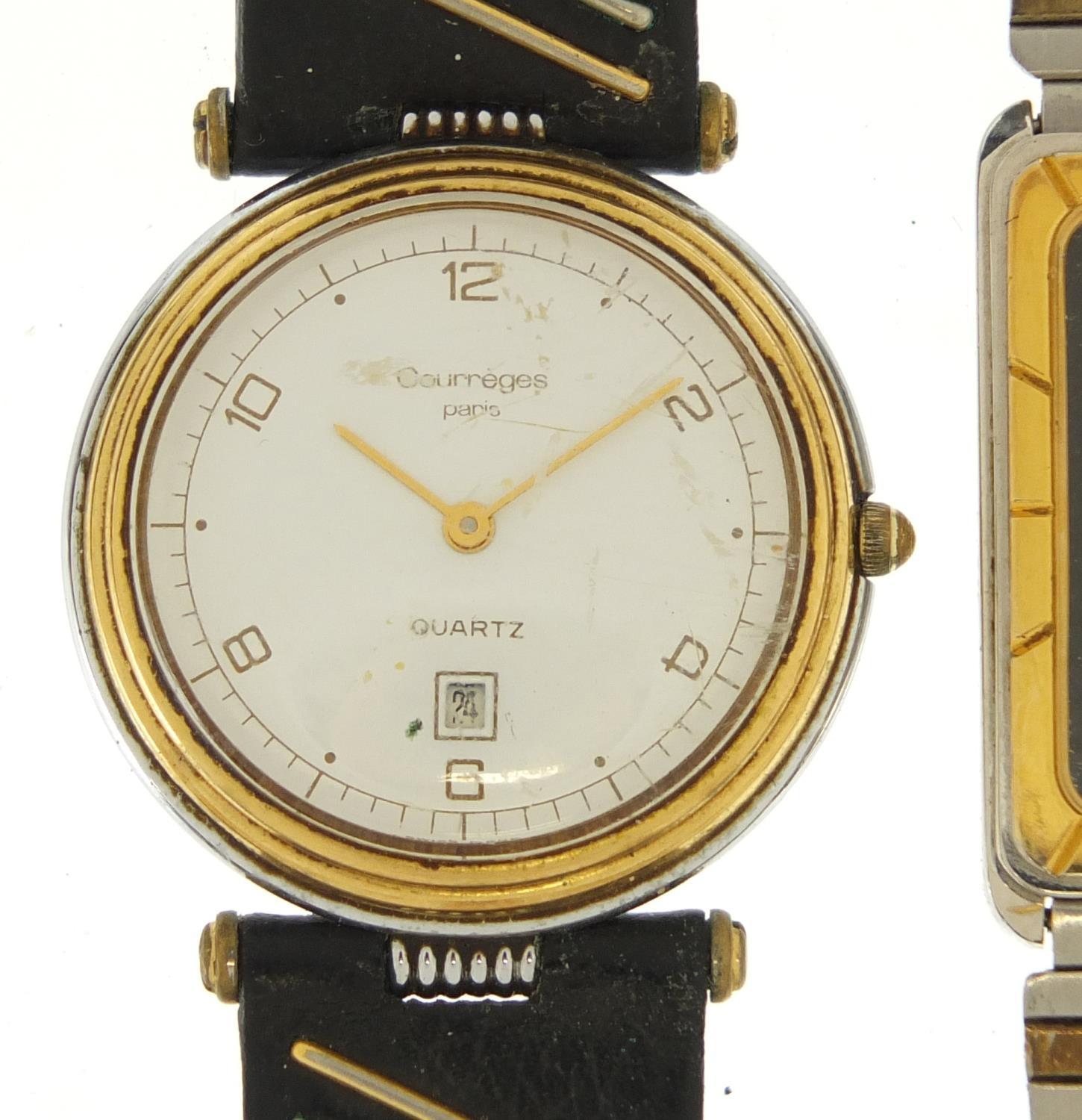 Two vintage wristwatches comprising Courreges and Pierre Cardin : For Further Condition Reports - Image 2 of 7