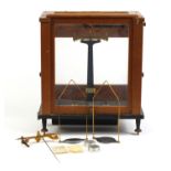 Set of brass Stanton balance scales, 47cm high : For Further Condition Reports Please visit our