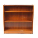 Teak open bookcase with two adjustable shelves, 100cm H x 100cm W x 26cm D : For Further Condition