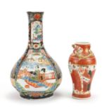 Two Japanese porcelain vases including one Arita, the largest 26cm high : For Further Condition