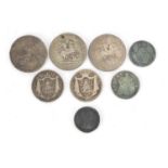 Antique British coins including George III 1818 crown : For Further Condition Reports Please visit
