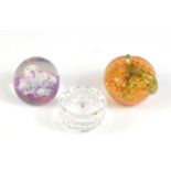 Glassware including a Caithness moon flower paperweight and a Kosta Boda dish : For Further