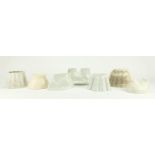 Seven Victorian and later porcelain jelly moulds including Shelley and Grimwades : For Further