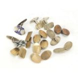 Mostly silver cufflinks including three pairs : For Further Condition Reports Please visit our