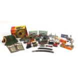 Model railway trains, carriages and accessories including some tin plate and Tri-ang : For Further