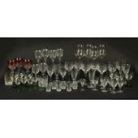 Cut glassware and crystal including a set of six acid etched with grapevines and a set of six