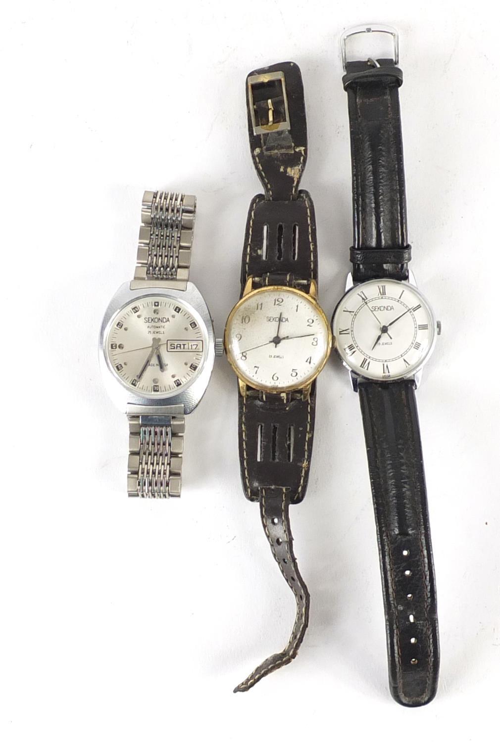 Three vintage Sekonda wristwatches : For Further Condition Reports Please visit our website - We - Image 2 of 4