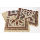 Five Afghan table cloths, each approximately 155cm x 110cm : For Further Condition Reports Please