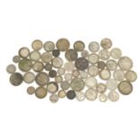 British and World coinage some pre 1947 including florins, 273.0g : For Further Condition Reports