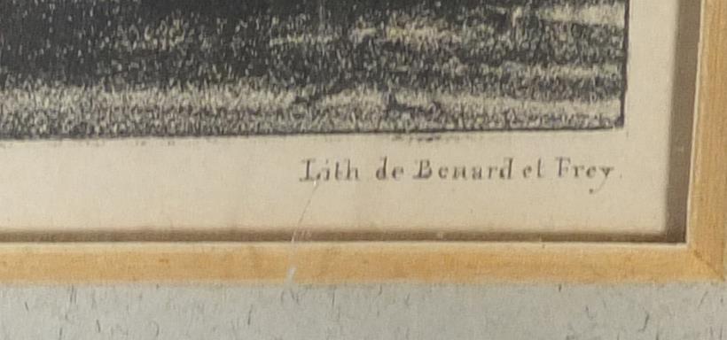 Jules Dupre - Bords De La Somme, lithograph, details verso, mounted and framed, 22cm x 14.5cm : - Image 4 of 5