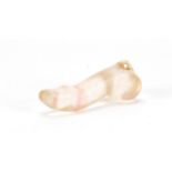 Tibetan carved crystal phallus pendant, 7cm in length : For Further Condition Reports Please visit