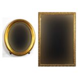 Two ornate gilt framed mirrors including a rectangular example, the largest 100.5cm x 69cm : For