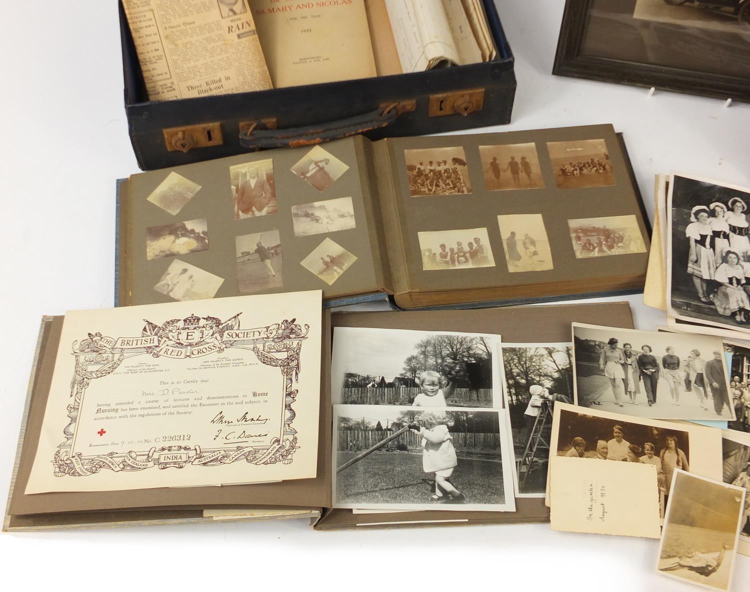 19th century and later ephemera including black and white photograph albums and framed photographs : - Image 3 of 6