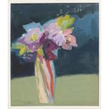 A Johnson - still life flowers in a vase, oil on board, framed, 35cm x 30cm : For Further