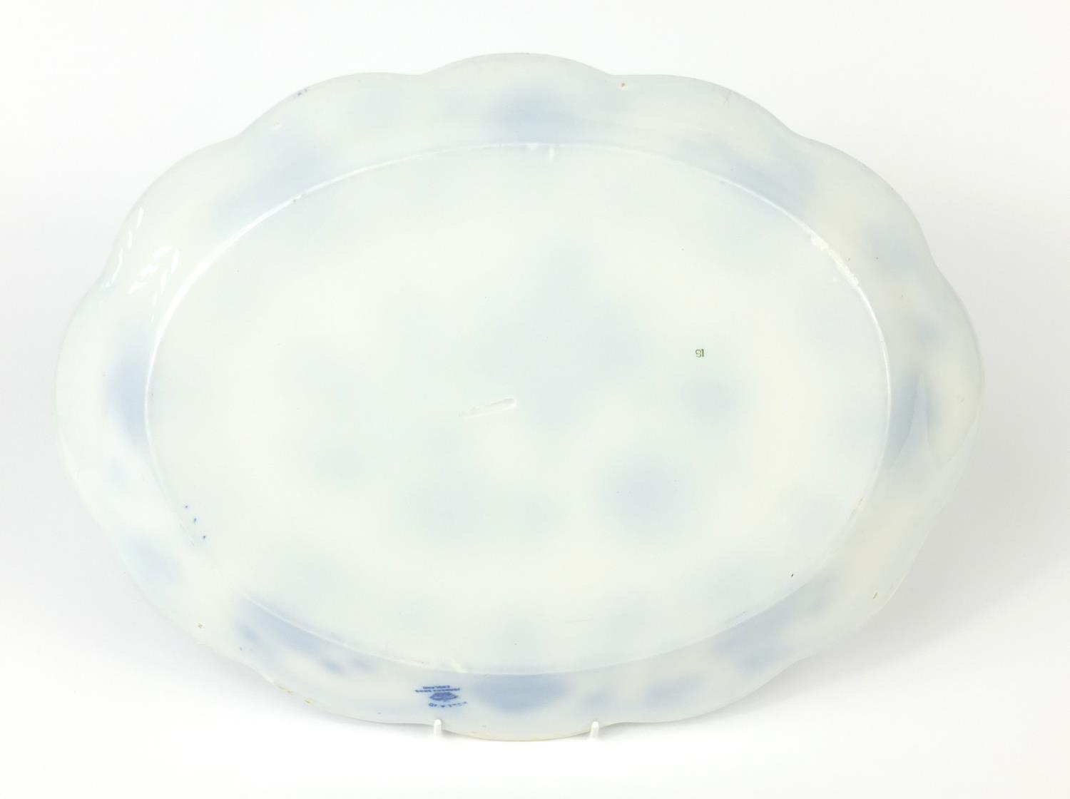 Johnson Bros blue and white porcelain meat platter, 46cm in length : For Further Condition Reports - Image 3 of 5