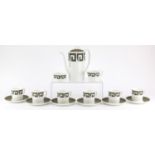 Wedgwood Susie Cooper design green keystone six place coffee service : For Further Condition Reports