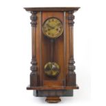 Victorian mahogany Vienna wall hanging clock, 65cm high : For Further Condition Reports Please visit