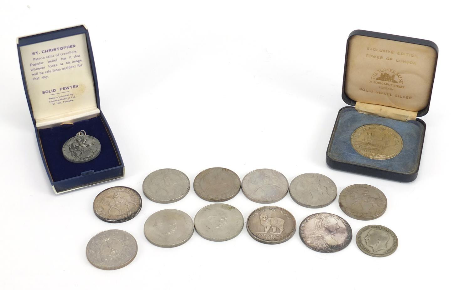 British coins with crowns and a Maria Theresa Thaler : For Further Condition Reports Please visit