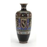 Large Japanese cloisonné vase, decorated with dragons and birds of paradise, 37cm high : For Further
