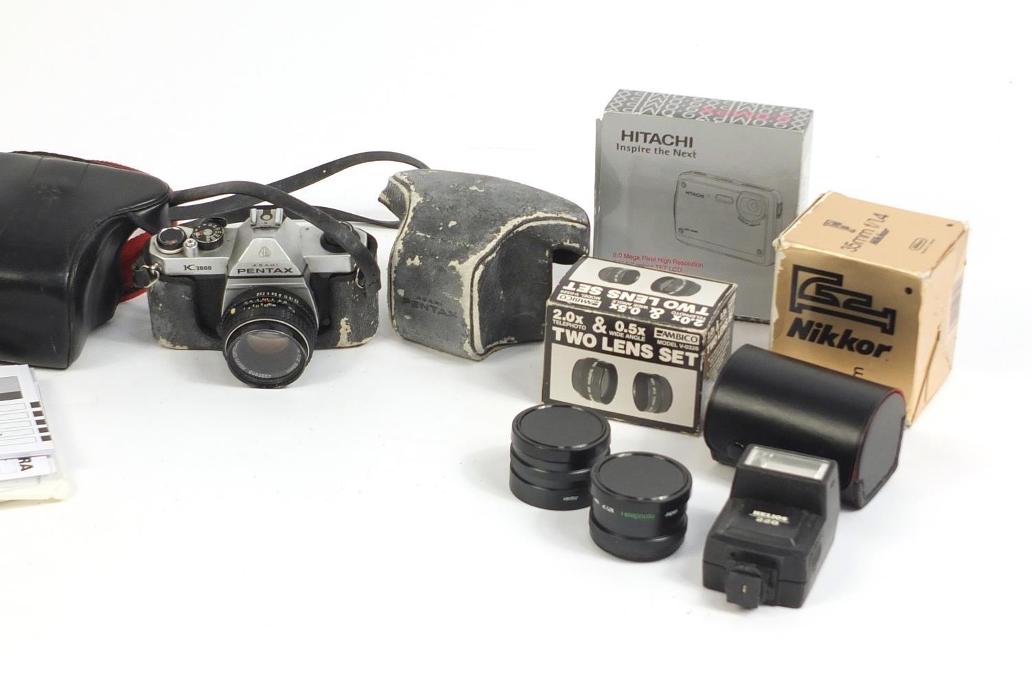 Cameras, lenses and accessories including Pentax, Asahi, Nikkor, Olympus and Hitachi : For Further - Image 3 of 3