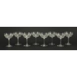 Set of eight cut crystal glasses, 13cm high : For Further Condition Reports Please visit our website