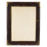 Large simulated crocodile skin leather photo frame with brass mounts, 43cm x 33cm : For Further