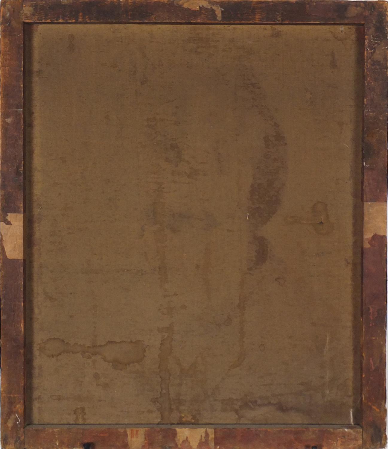 Head and shoulders portrait of a female, early 20th century oil on canvas, bearing a signature - Image 3 of 3