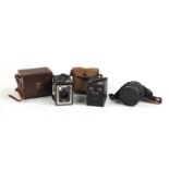 Two vintage Kodak Brownie cameras and a Military interest gas mask : For Further Condition Reports