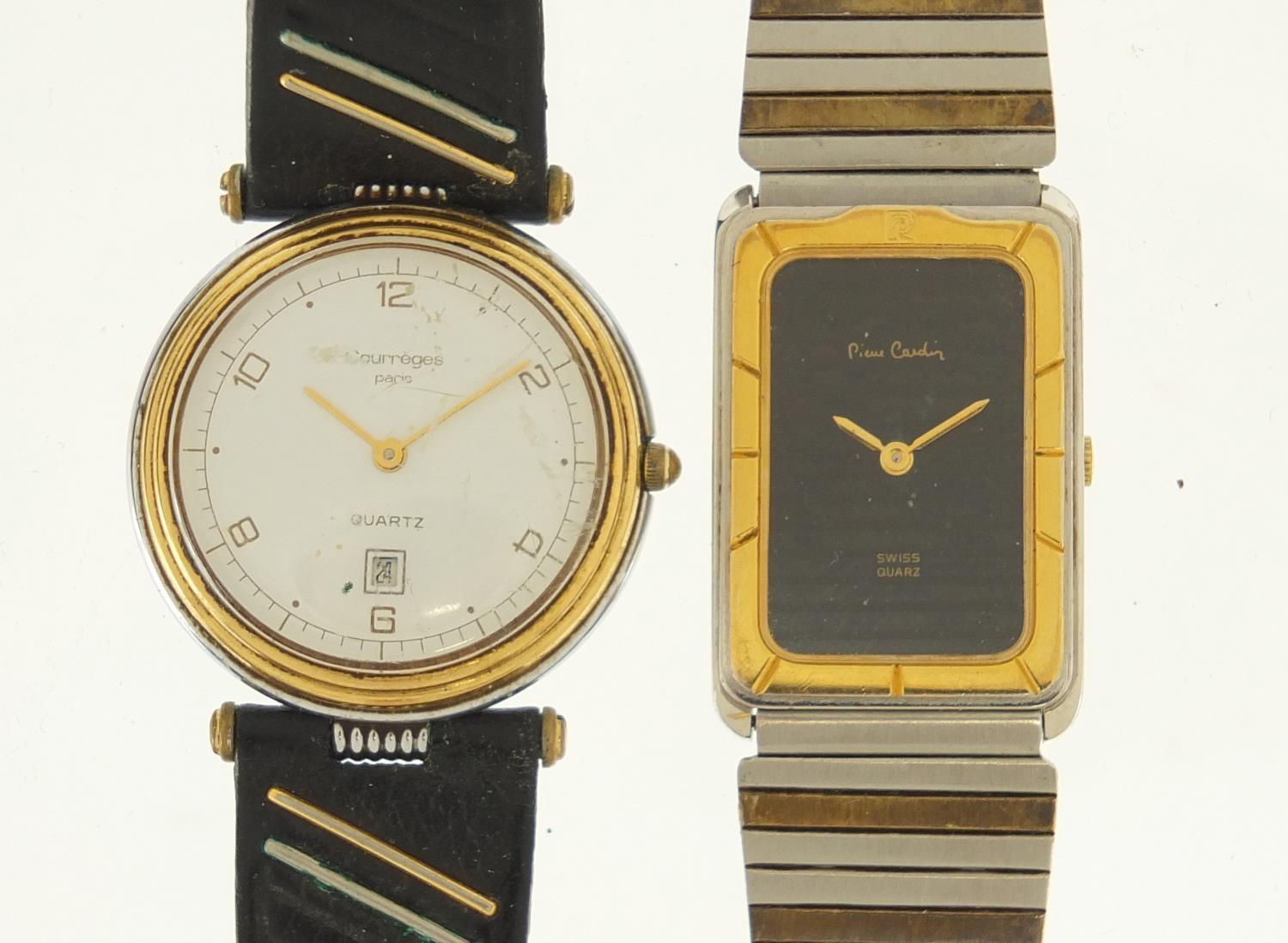 Two vintage wristwatches comprising Courreges and Pierre Cardin : For Further Condition Reports