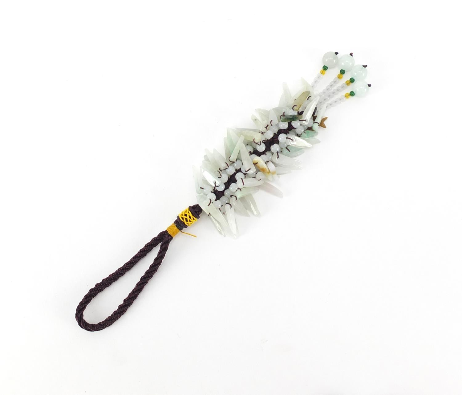 Chinese jade tassel, 23cm in length : For Further Condition Reports Please visit our website - We - Image 2 of 2