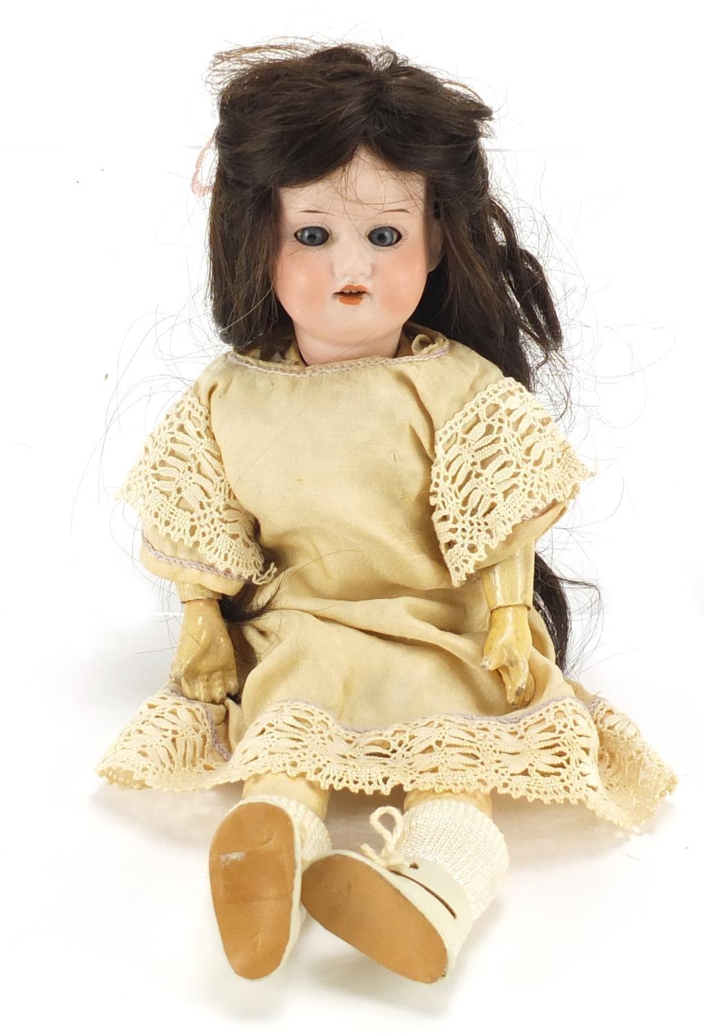 Miniature Armand Marseille bisque head doll with open/close eyes, 30cm high : For Further