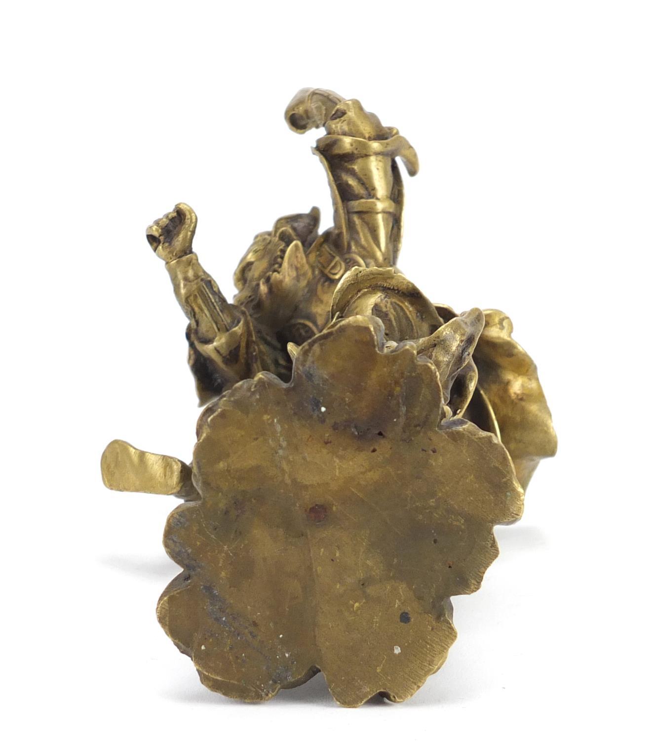 Japanese gilt figure of a Samurai monkey, 18cm high : For Further Condition Reports Please visit our - Image 4 of 4