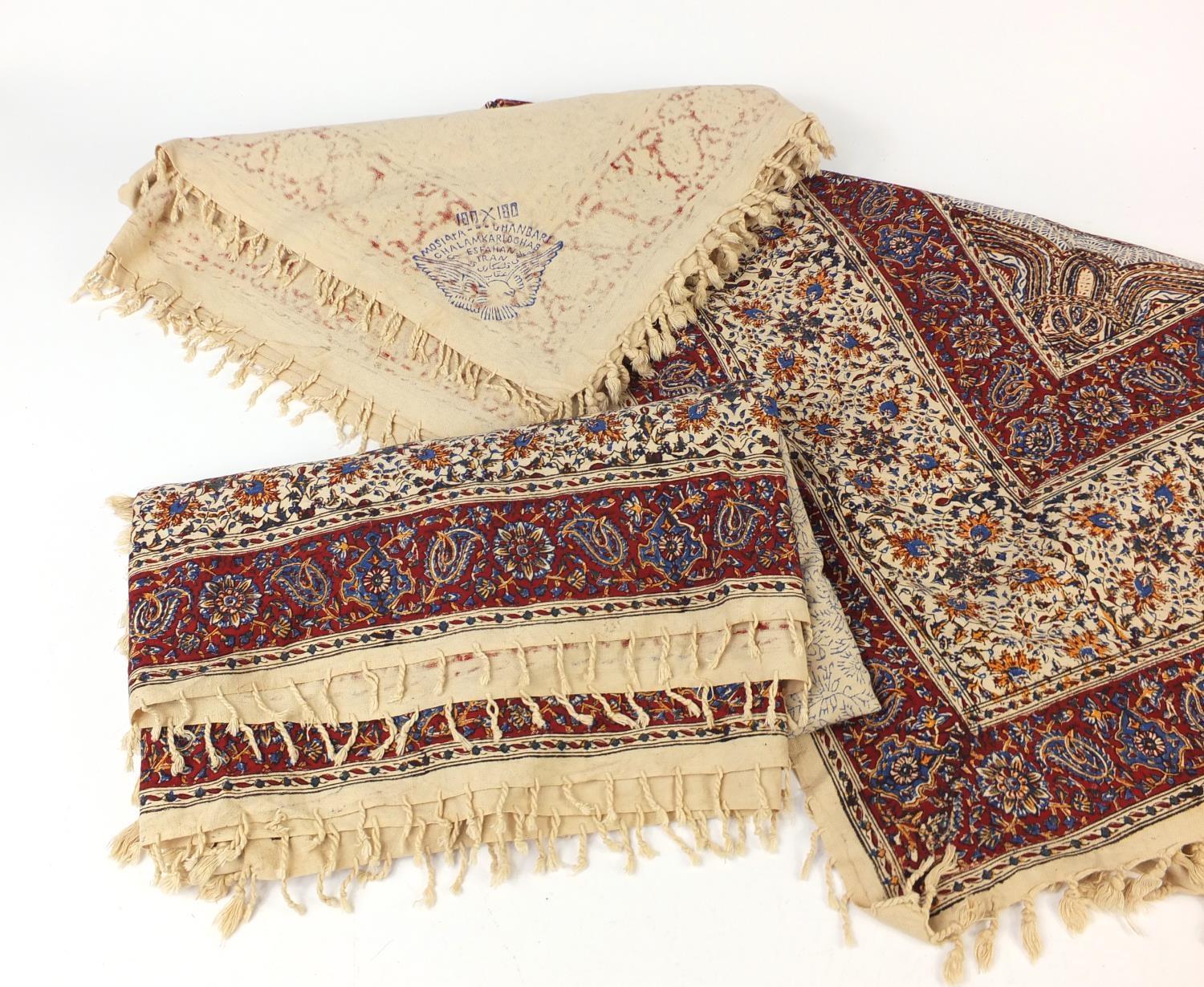 Three Afghan printed table cloths, each approximately 180cm x 170cm : For Further Condition - Image 2 of 4