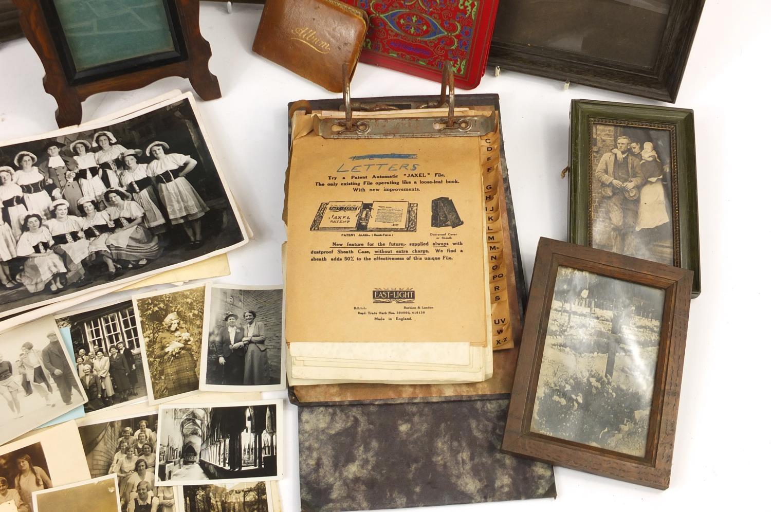 19th century and later ephemera including black and white photograph albums and framed photographs : - Image 5 of 6