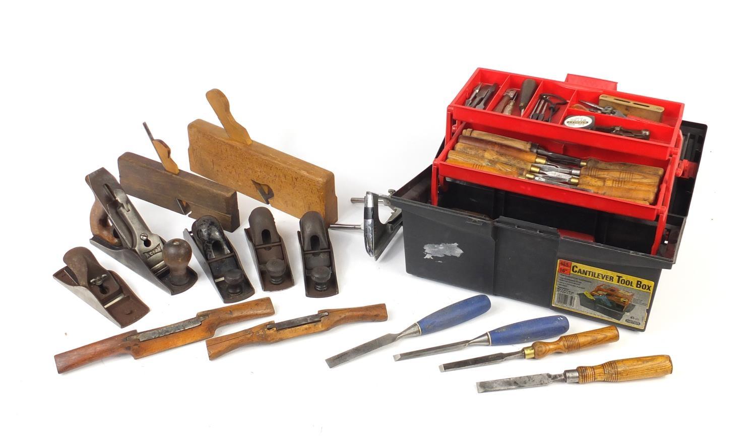 Vintage tools including woodworking planes and chisels : For Further Condition Reports Please