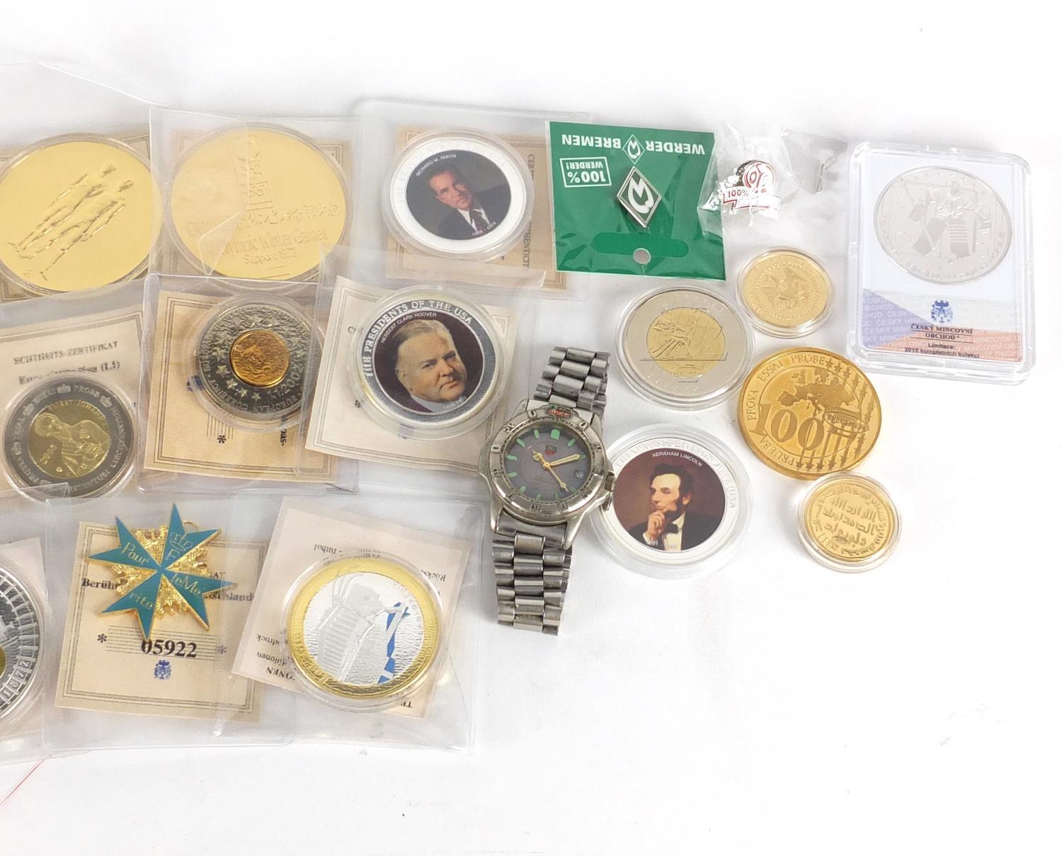 Commemorative coins, some with enamel and some proof : For Further Condition Reports Please visit - Image 3 of 3