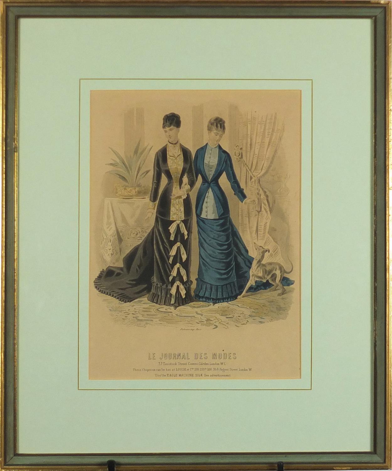 Le Journal Des Mones, two French fashion engravings, mounted and framed, 30cm x 22cm : For Further - Image 3 of 12