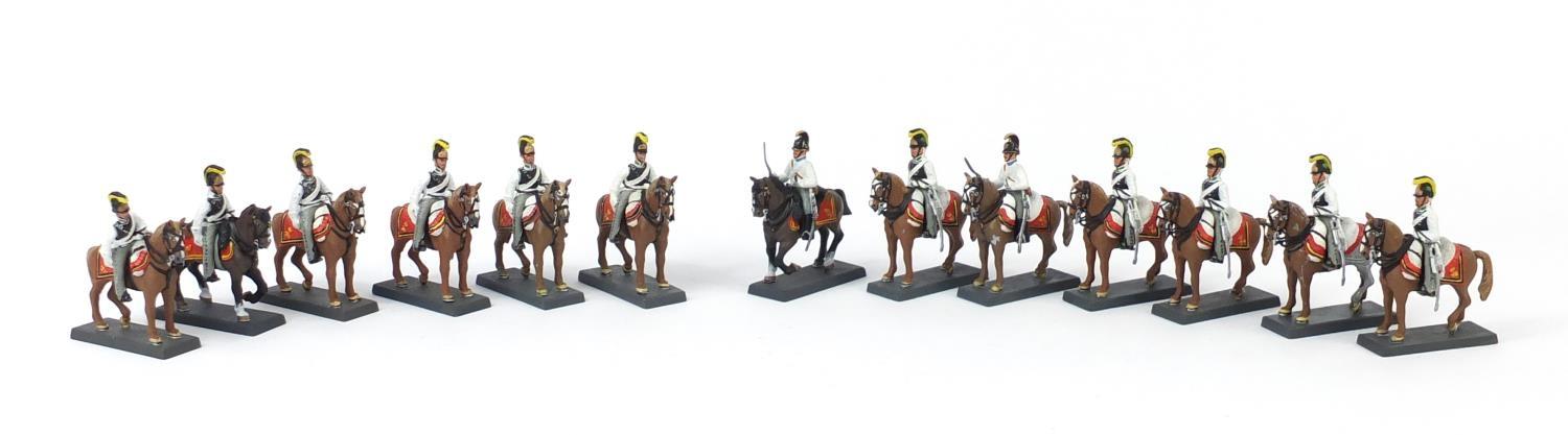 Group of hand painted lead Dea by Cassandra soldiers on horseback, 10cm high : For Further Condition