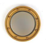 Circular gilt framed convex mirror, 34cm in diameter : For Further Condition Reports Please visit