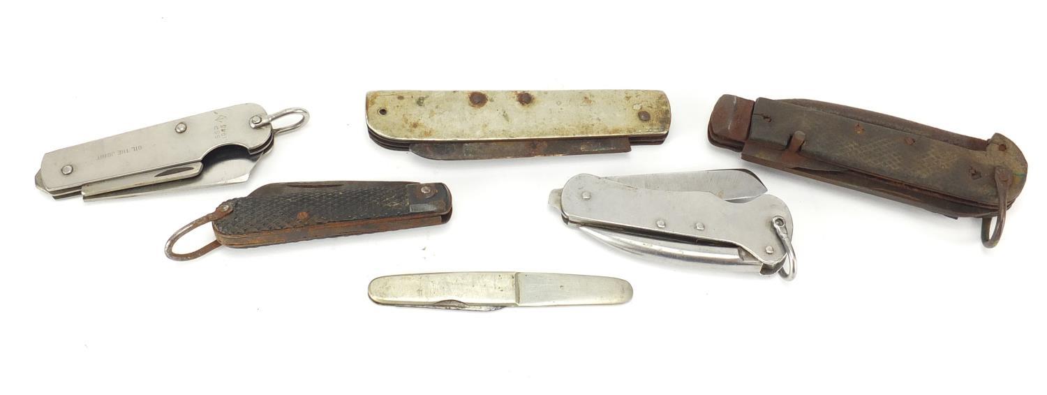 Six vintage folding pocket knives : For Further Condition Reports Please visit our website - We