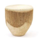 Large African animal skin drum, 50cm high : For Further Condition Reports Please visit our website -