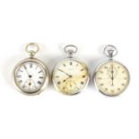 Two gentleman's open face pocket watches and a stop watch including Pinnacle : For Further Condition