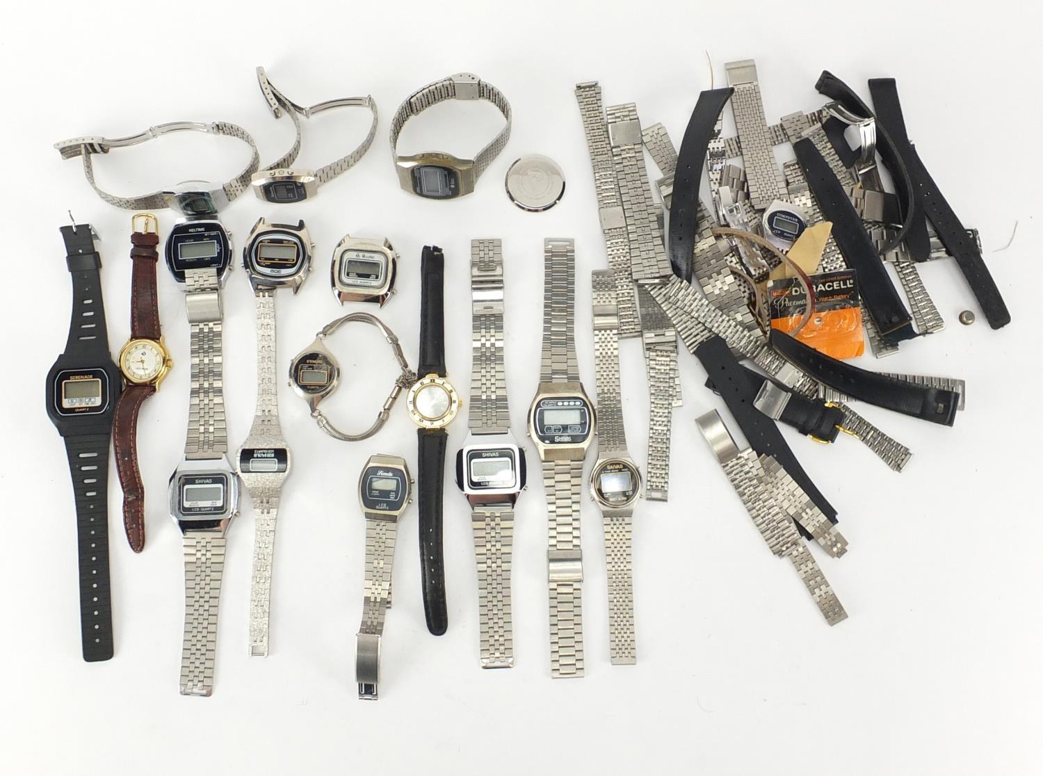 Vintage and later digital wristwatches including Auder, Shivas and Simda : For Further Condition