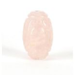 Large carved pink jade bead, 4cm in length : For Further Condition Reports Please visit our
