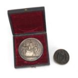 Highland and Agricultural Society of Scotland Silver sheep shearing medal, with fitted case and an