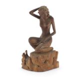 Balinese carved wood figure of a nude female, 33cm high : For Further Condition Reports Please visit