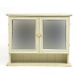 Shabby Chic bathroom cabinet with mirrored doors, 57cm H x 71cm W x 14cm D : For Further Condition