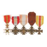 Five French Military interest medals with ribbons : For Further Condition Reports Please visit our